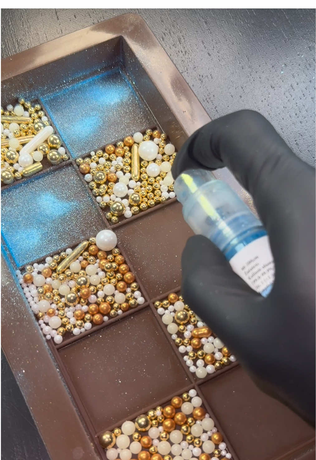 Day 61 of making Dubai Chocolate 🍫⭐️ i call this one gold pearl Dubai Chocolate #dubai #chocolate #dubaichocolate #day1 