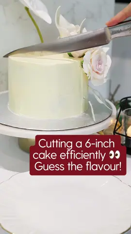 How to cut a 6-inch round cake like a pro 🍰✨ Most people slice wedding cakes in wedges, but that’s not the most efficient way. The professional way is to cut in rings — which gives you finger slices, the traditional wedding cake portion. A finger slice is usually about 1 x 1 inch — small, elegant, and just enough sweetness after a wedding meal. That’s why even a small 6-inch cake can serve 12–15 guests when cut properly. Perfect for intimate weddings, engagement parties, or birthdays. Ofcourse using ninja knives, best ones so far @Ninja UK  This one is a flavour from my wedding cake menu: soft banana sponge with rich chocolate ganache. Comforting, indulgent, and always a crowd pleaser. 👉 Could you guess the flavour before the reveal? Comment below ⬇️ 📩 DM to book your wedding cake for 2025/26 in London, Northampton & Milton Keynes. #weddingcake #caketok #ukbaker #weddingplanner #luxurycakes 