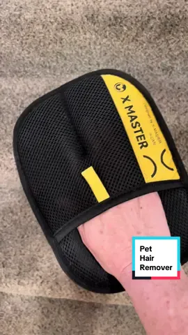 Remove pet hair in seconds! #pethairremoval #pethair #doghair #pug #dogtok #easypethairremoval #electrostatic #xmaster #electrostaticgloves #stubbornpethair 