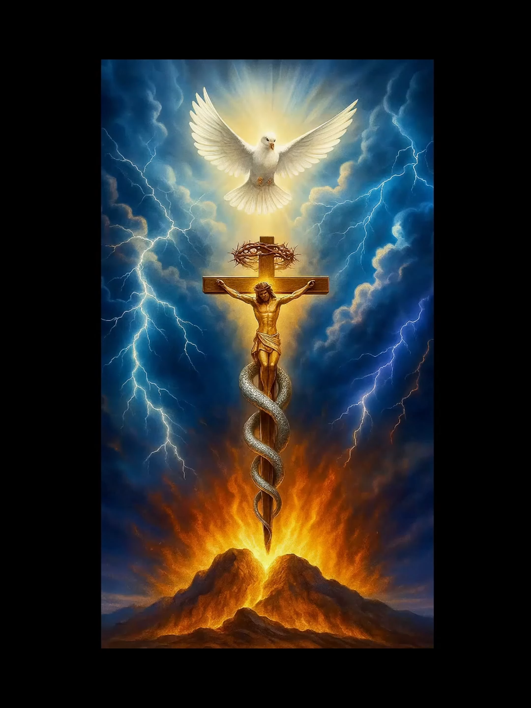 When Heaven and Earth Collide ⚡🔥✝️ Stand firm in faith the storm belongs to Him Lightning strikes, fire burns, the Dove descends… ✝️ The Lion of Judah reigns forever.  Are you ready to stand firm in faith? #ChristianTok #FaithOverFear #JesusChrist #ViralVideo #BibleProphecy