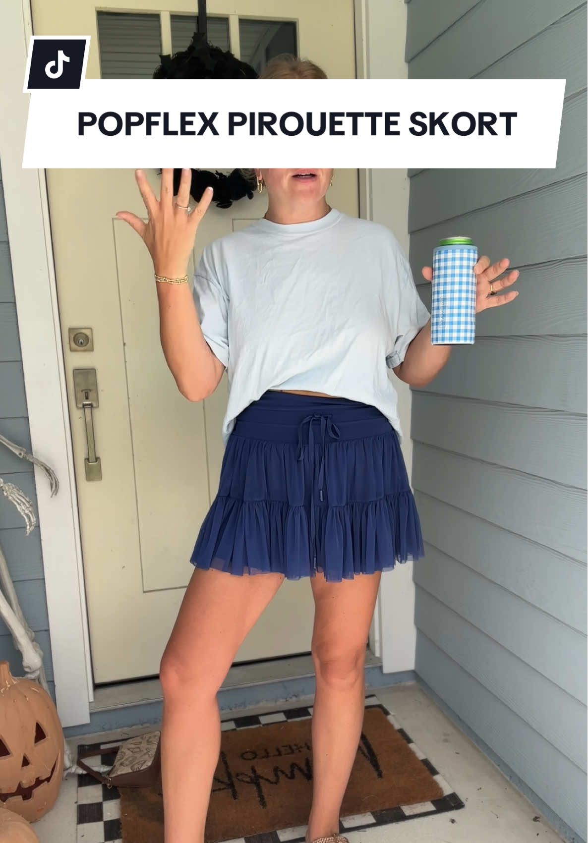 Sapphire, black, and cafe au lait are back in the popflex pirouette skort! #popflexpirouetteskort #popflexactive #themeparkoutfit #tiktokshoprestock 