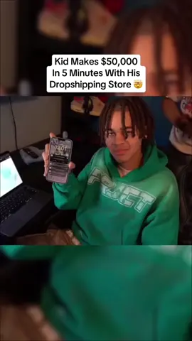 Kid makes $500k in 5 minutes 🤯🛜 #entrepreneur #moneytok #onlinebusiness #dropshipping #ecommerce 