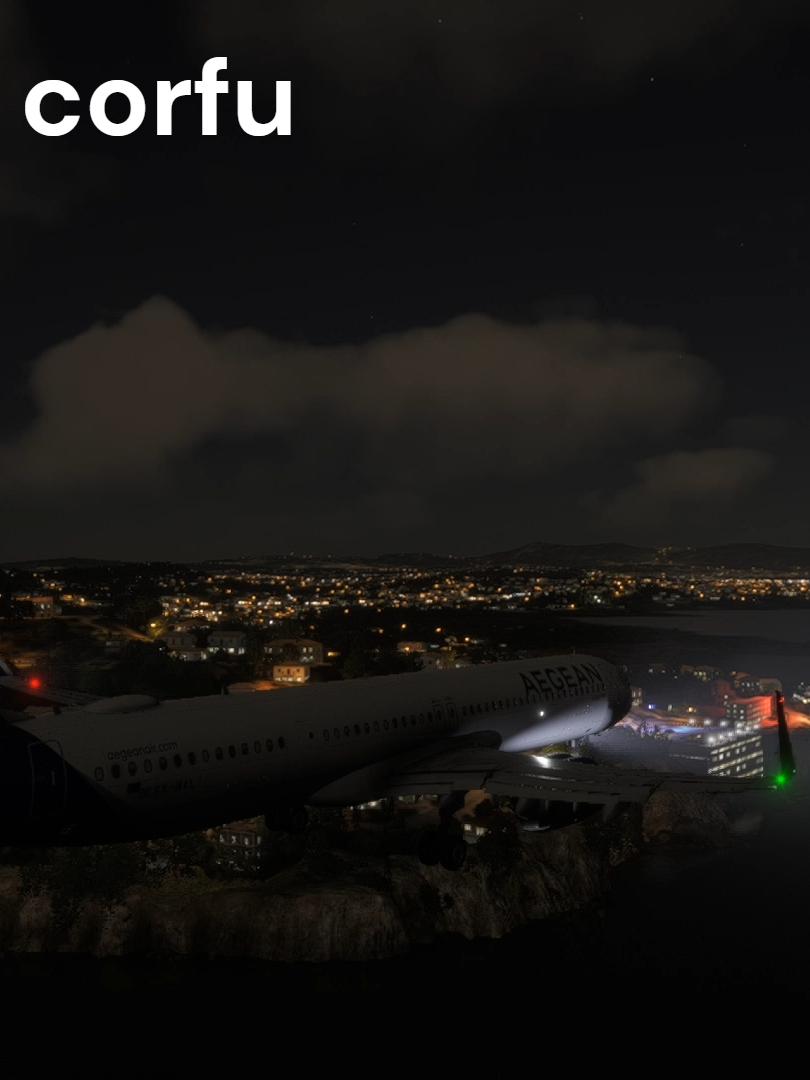 CORFU LANDING WITH @final_approach_ REVERSE and spoilers bug #viral_video #parati #ivao #foryoupagе #AIRBUS #A321