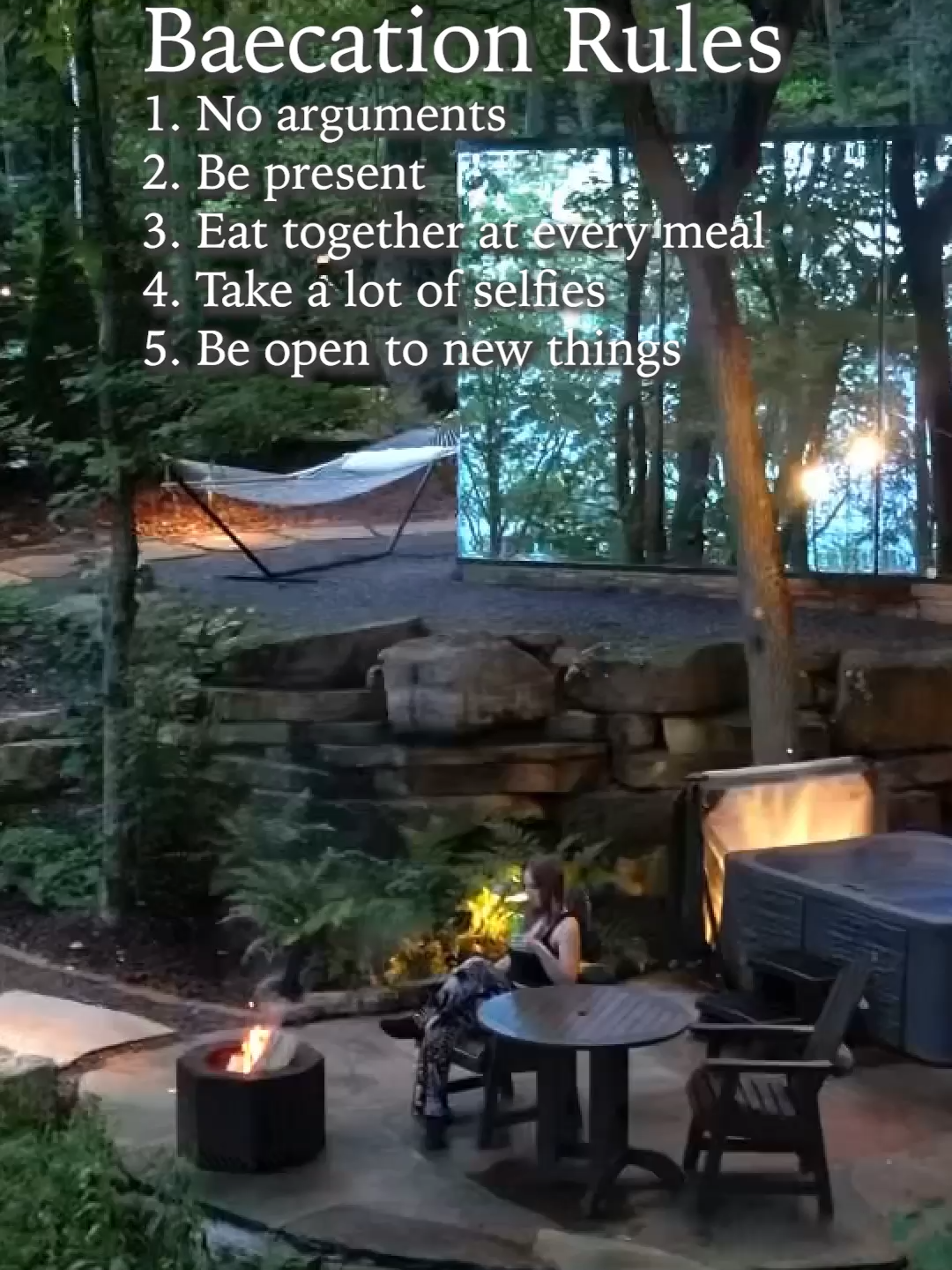 Do you and your partner have your own vacation rules? 🥰 📌 Plan your unforgettable escape today - link in bio. #romanticgetaway #couplesgetaway #weekendgetaway #treehouse #cabin #glamping #naturegetaway #mountainvacation #natureretreats #wellnessretreat #tennessee #boltfarm #boltfarmtreehouse
