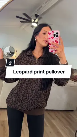 Sweatshirt seasonnnn 😍 #pullover #halfzip #leopardprint #falloutfits #outfitinspo 