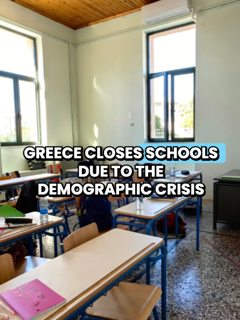 Greece Closes More than 700 Schools Due to Deepening Demographic Crisis Hundreds of schools are closing across Greece due to a dramatic demographic decline and a corresponding drop in student enrollment. Data from the Greek Education Ministry show that for the 2025-2026 academic year, 721 out of 13,478 schools will be suspended for failing to meet the minimum student requirement, a figure that has been rising for years. The decline is most pronounced in primary education, which accounts for most of the closures. For instance, the number of suspended primary schools and kindergartens is projected to reach 324 and 358 respectively for the 2025-2026 academic year, up significantly from 247 and 312 in 2018-2019. This trend affects schools in rural villages, on islands, and even in urban centers like Athens. The student population is expected to be approximately 1.21 million for the 2025-2026 academic year, a drop of over 150,000 students since 2018-2019. . . . #greece #news #crisis #greeknews #greecenews #DemographicCrisis #schools