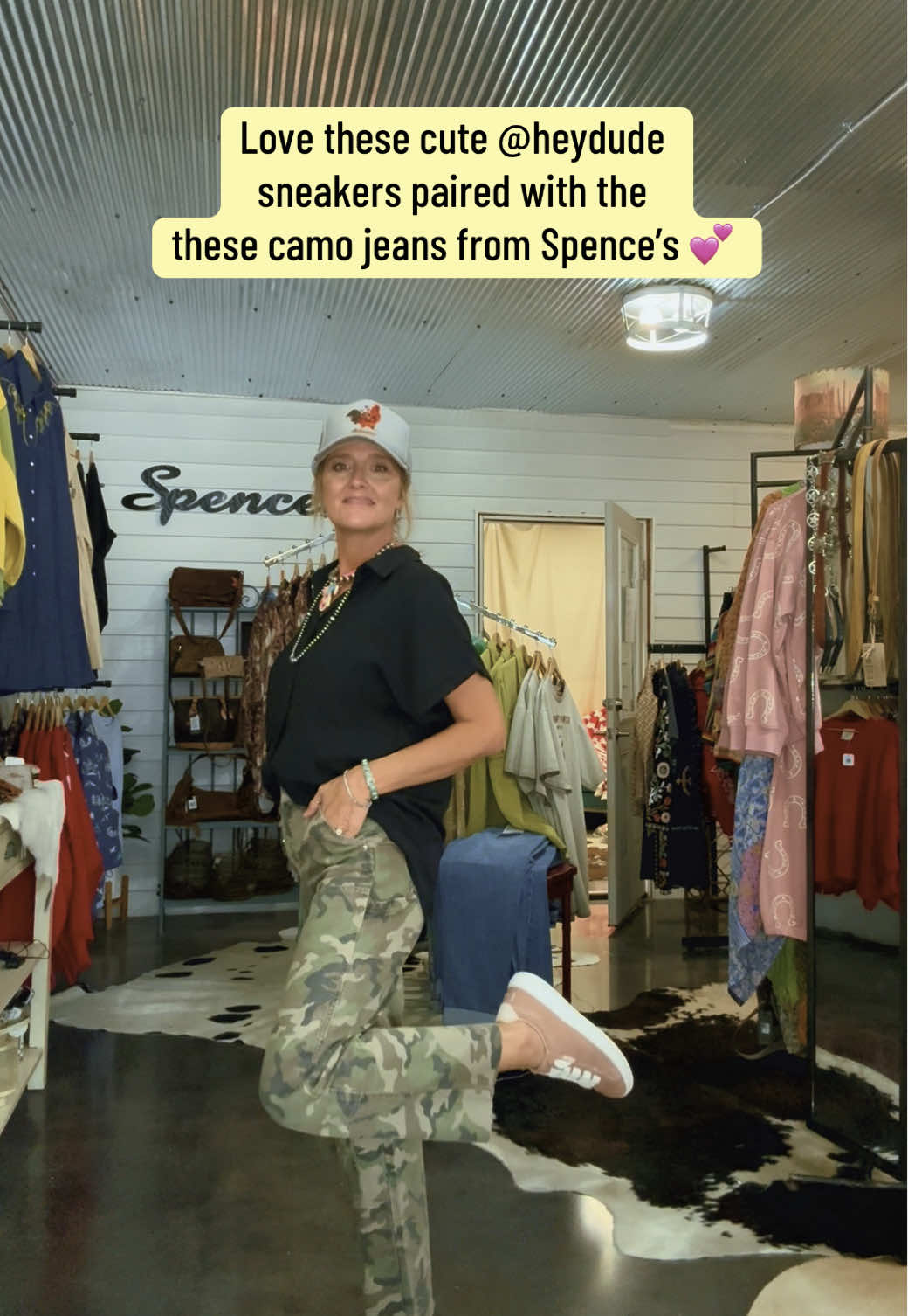 Camo + comfort = the perfect combo 🤎 These cameo jeans from Spence’s pair effortlessly with @heydude sneakers for an easy, everyday look! #shoes #fashion #style #tiktok #tiktokmademebuyit 