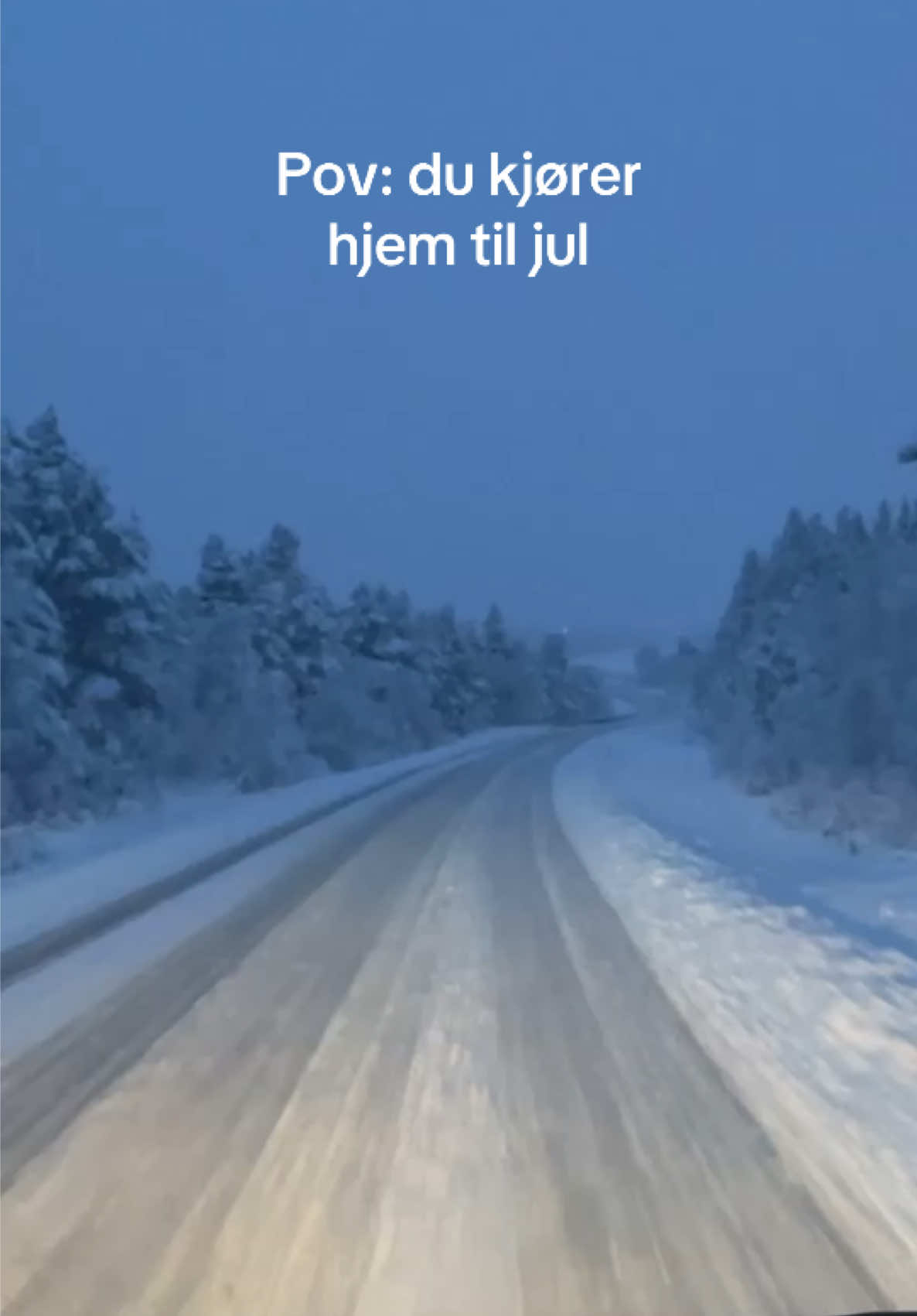 I et magisk vinterland ❄️ Hvem kjører du hjem til? ❤️ #winter #winterwonderland #jul #hjemtiljul #julemagi 