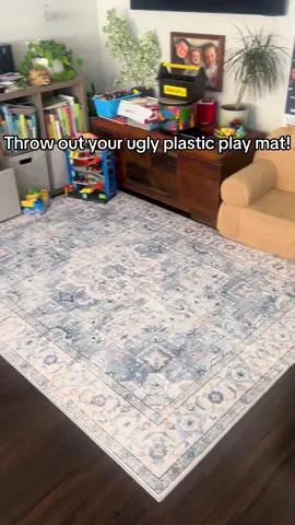 This washable rug is SO CUTE and my kids are obsessed with how soft it is! So much nicer than a plastic play mat and the best part is you can just throw it in the wash!