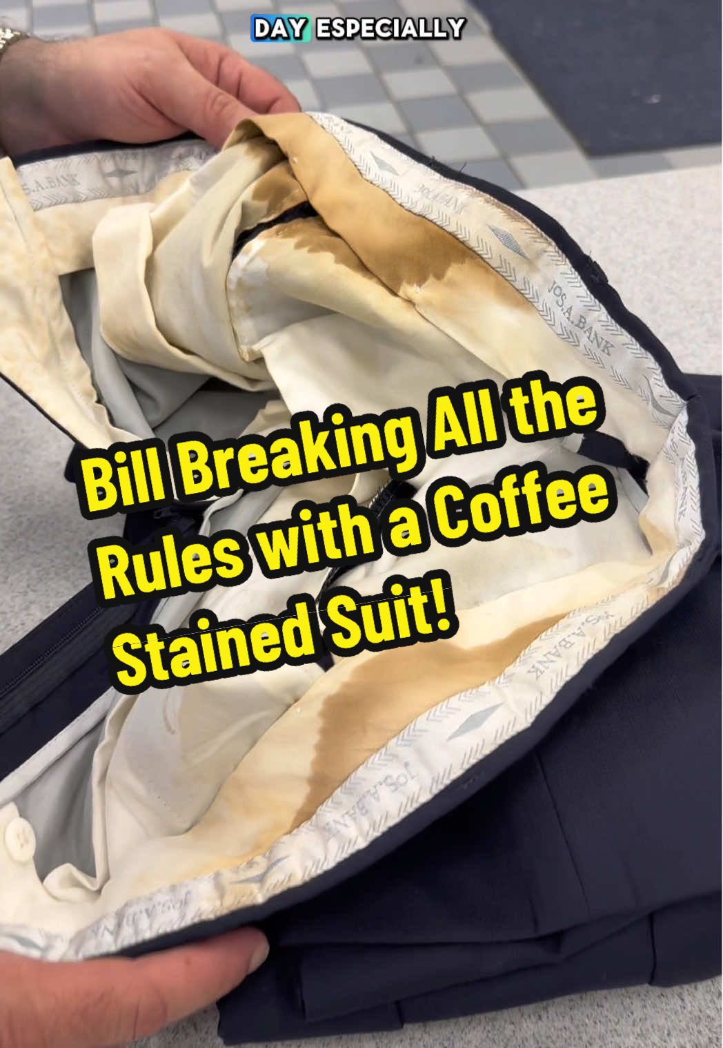 Bill Breaking All the Rules with a Coffee Stained Suit! #coffee #stain #suit #howto #mindblown 