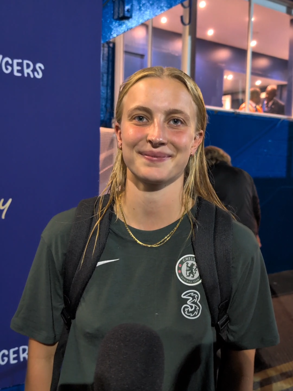 Post match with goal scorer Aggie Beever-Jones... impact of Sam Kerr 🥺 #wsl #WomensFootball #woso 
