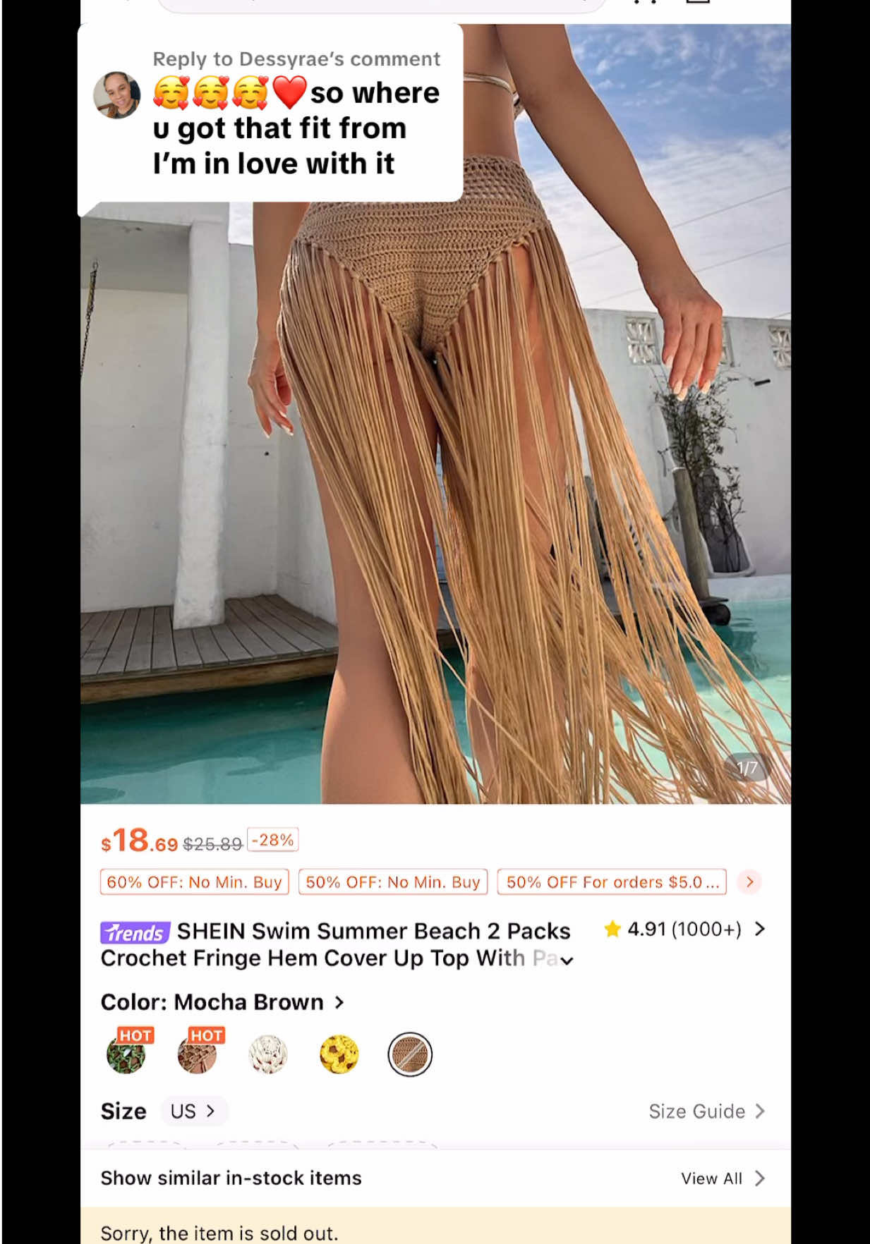 Replying to @Dessyrae Sooooo a couple of y’all asked where I got my swim suit from. I got it from SHEIN! #shein #swimsuit #microlocs #cruise #fyp 