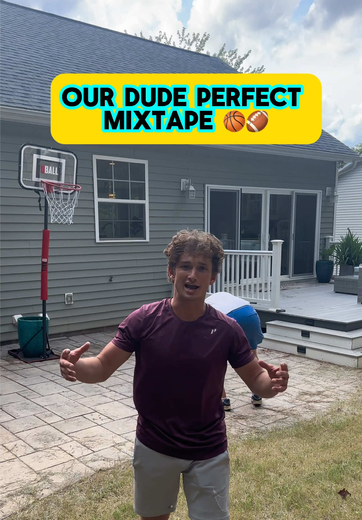 How’d we do? 🏈🏀 @Dude Perfect #sports #football #dudeperfect #basketball #trickshot  @JakeAjemian30 @Speed 