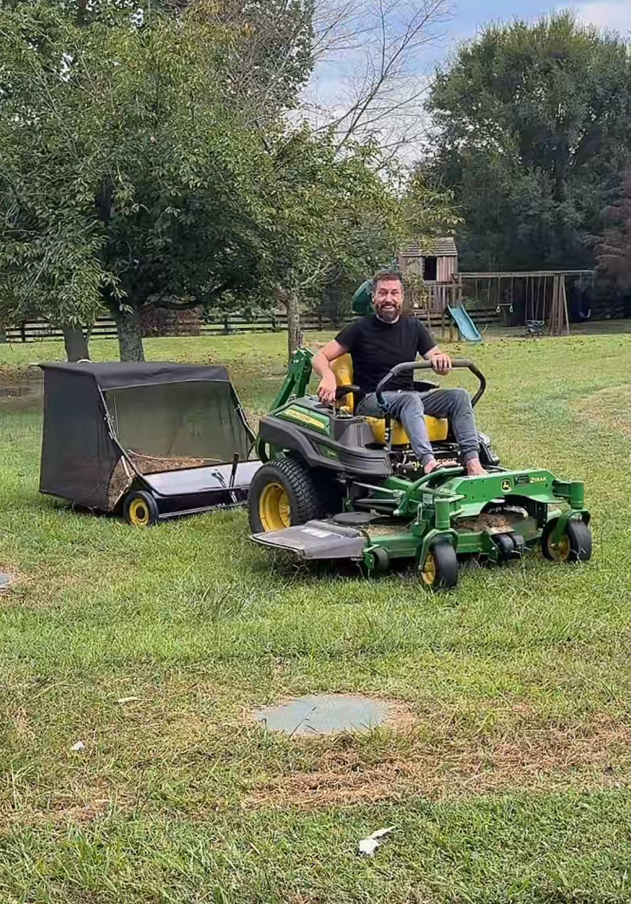 The perfect tow behind sweeper. They legit can’t keep them in stock #lawnsweeper #leafblower #gardentools #yardwork #tiktokshopcreatorpicks 