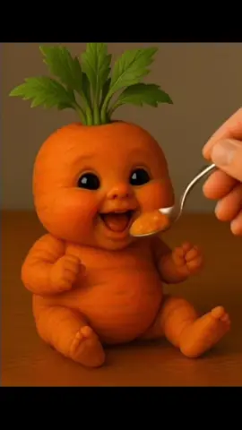 carrot baby eats a carrot  #satisfyingsounds #asmrsounds #ai #aiasmr #uktiktok 