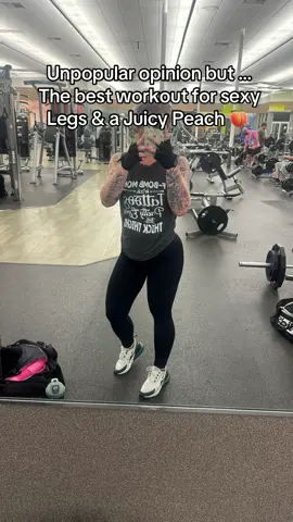 I keep it super simple around here to target all the right areas and prevent an injury trying to do some workout moves I have no business doing lol . I love being able to do one move that targets multiple muscle groups such as quads, hamstrings, glutes and calves!😝  You will need to incorporate ISOLATED workouts for single muscles as well for best results, but this has been a staple of mine for years 🙏 #GymTok #quads #legday 