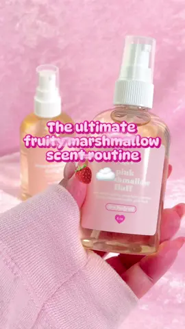 Smelling like yummy marshmallows with a hint of fruity sweetness 🤍🍓☁️💫 #bodyoil #bodyspray #marshmallow #showerroutine #selfcareroutine 