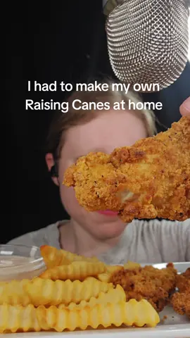 When you're too excited for your nearby Raising Canes opening next month...you make it at home first 😏🍗 #asmr #asmreating #mukbang #raisingcanes #eatingsounds 