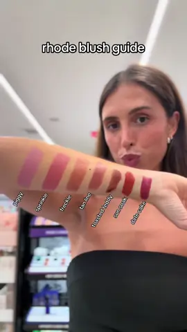 swatching all rhode blushes for the girls #rhode #rhodeblush #sephora #haileybieber #rhodeskin 