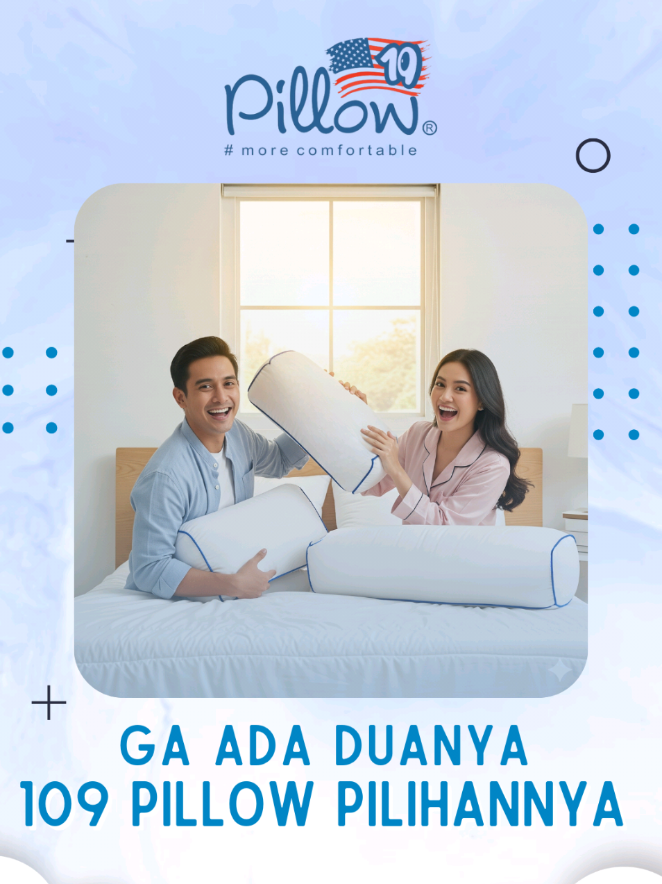 Mau cari kemana pun, ujung-ujungnya balik lagi ke 109 Official Shop buat bantal guling favorit 🛏️💛