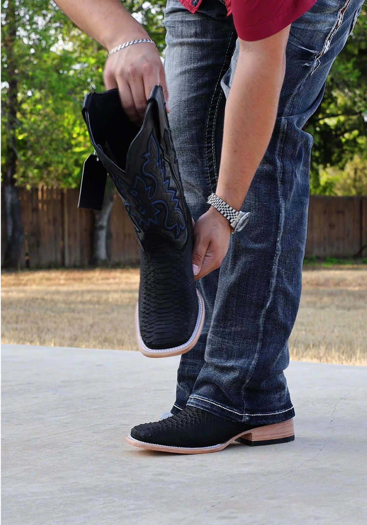 A Closer Look At Our Matte Black Python Boots For ONLY $149!!🐍🥷 #texasbootranch #paratiiiiiiiiiiiiiiiiiiiiiiiiiiiiiii #fypシ゚viral #fyppppppppppppppppppppppp #trending 