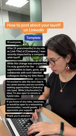 If you’ve recently been laid off, you’re not alone, and we’re truly sorry you’re going through this. It’s an unexpected situation that can feel overwhelming: suddenly having to look for a new job (or even start a whole new chapter) without knowing where to begin. Posting on LinkedIn might feel uncomfortable, but it can be one of the most effective ways to get support, leads, and new opportunities. If you’re unsure how to phrase your post or talk about your experience, here’s a template you can use to get started. #layoff #lifeafterlayoff #linkedintips #careeradvice #jobsearching