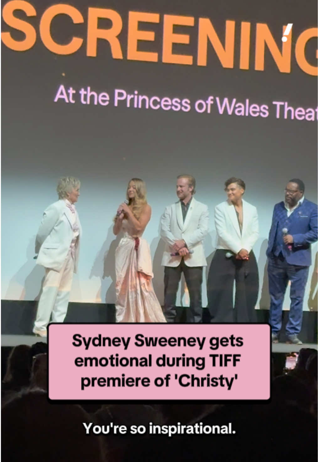The cast of boxing biopic ‘Christy’ reflected on bringing the renowned fighter’s vulnerable story to life while celebrating the film’s premiere at the Toronto International Film Festival. Star Sydney Sweeney got emotional during her speech and said playing the role was a 'dream come true.' #news #canadanews #newstoday #entertainment #tiff 