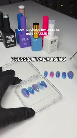 how I package press ons for my girlies, I love adding their names for a personalized touch! 🍒 #pressonnails #carmznailedit #cherrypressednails #pressonpackaging #nailpackaging 