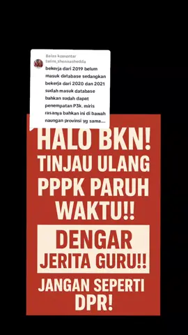 Membalas @twins_shennashedda @bkngoid  Dengar lah ini! jangan pura pura diam!! UNTUK TEMAN YANG MAU BERJUANG SILAKAN DM KAMI ADMIN SIAP BERTEMU DENGAN BKN! TOLONG SUPORT DAN DOA.  #SaveGuru #kementrianpanrb #kementrianpanrb #GURUHONORER @Kemendikdasmen 