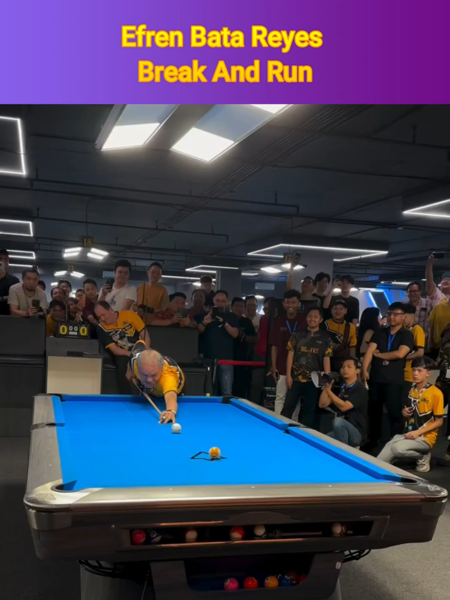 EFREN BATA REYES Break and Run #billiard #pool #trickshots #breakandrun #efrenreyes #viral #reaction #videoviral #themagician