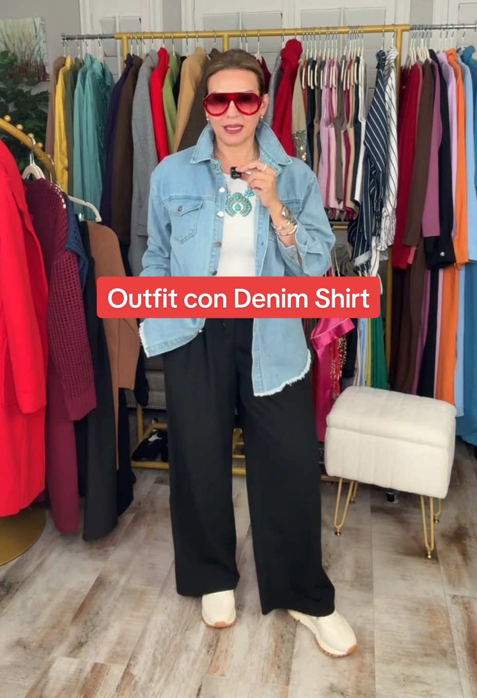Denim Shirt 💙 Te dejo la idea de outfit casual con una camisa denim 🤗 #denimshirt #jeanshirt #shacket #camisademezclilla #TiktokShopCreatorPicks @TFNOSIZE 