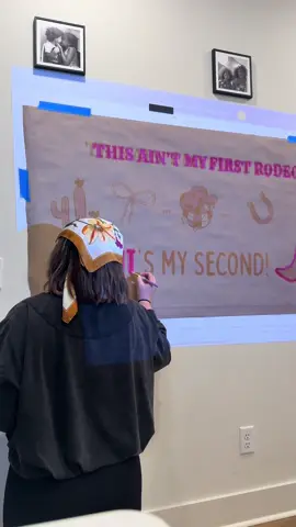 Def should have gotten paint markers to trace lol #birthdaybannerdiy #secondbdayideas  