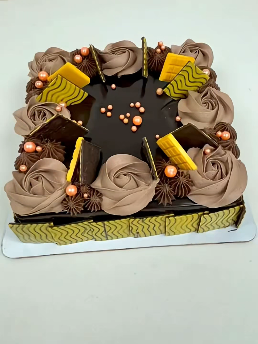 1kg square chocolate cake decorating ideas #birthdaycake #chocolatecake #squarecake #viral #video 