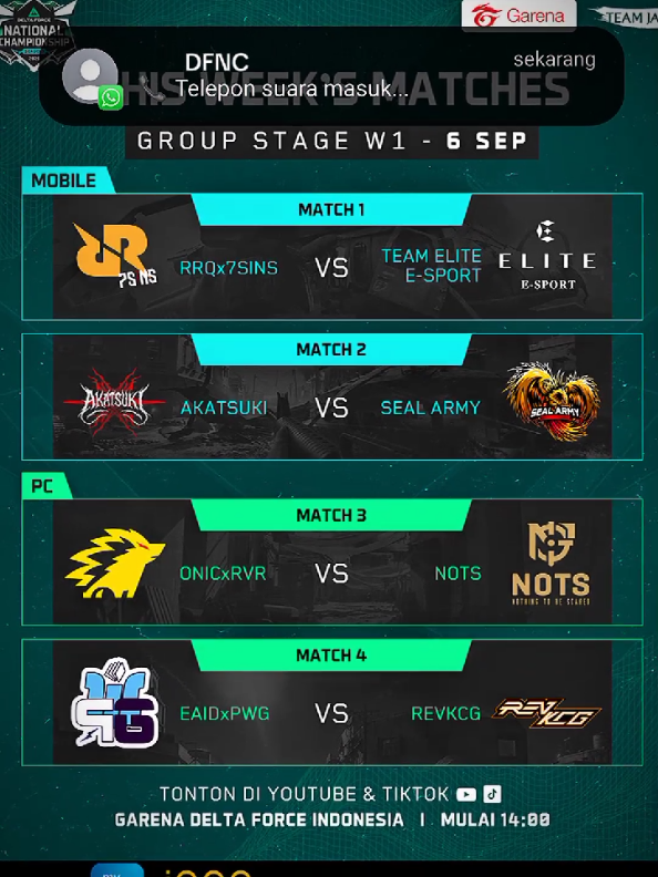 week 1 group stage DFNC with @notsofficial.id 🔥🔥 , jangan lupa saksikan langsung di YouTube @Garena Delta Force Indonesia  #DFNC #deltaforcewar #GarenaDeltaForce #deltaforcepc #nots 