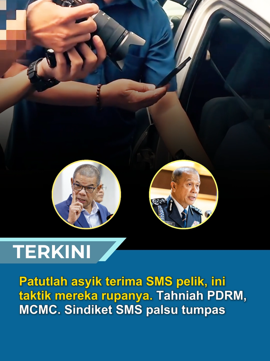 Patutlah asyik terima SMS pelik, ini taktik mereka rupanya. Tahniah PDRM, MCMC. Sindiket SMS palsu tumpas #trendingnewsmalaysia #beritaditiktok #fyp #pdrm #polis 