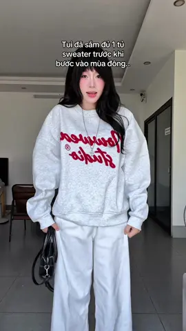 Áo sweater thêu chữ xù 😙🎀 #review #fyp #xuhuong #sweater #swt 
