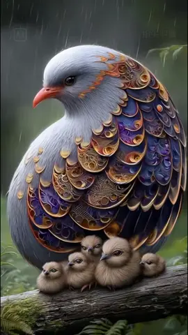 Mother bird sheltering their kids 🥹💞🥹