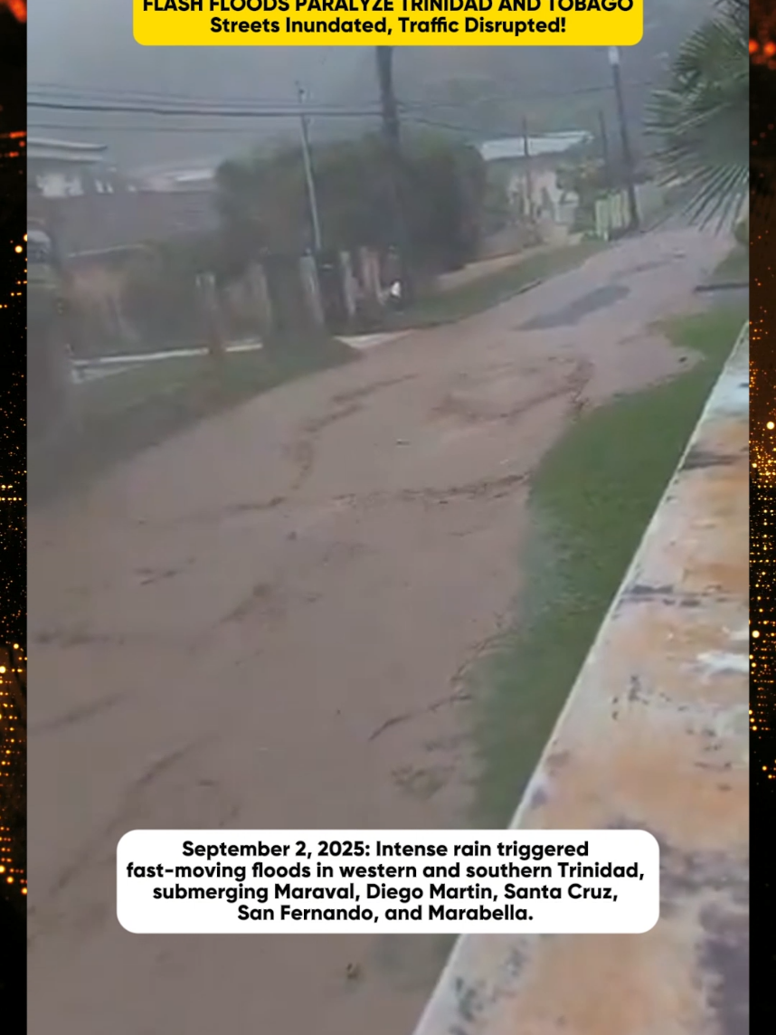 Natural Disasters on September 2, 2025 – Trinidad (Maraval, Diego Martin, Santa Cruz, San Fernando, Marabella) On September 2, 2025, the western and southern regions of Trinidad were severely impacted by extreme flooding and landslides caused by continuous heavy rainfall. In Maraval, Diego Martin, and Santa Cruz, torrential downpours triggered flash floods that quickly inundated roads, homes, and businesses. Landslides occurred along hillside communities, cutting off access and damaging infrastructure. Emergency services reported widespread power outages and blocked roads, leaving several neighborhoods isolated. Further south, San Fernando and Marabella faced severe urban flooding. Streets turned into rivers, disrupting transportation and forcing residents to evacuate ground-level homes. Businesses and markets reported significant losses as floodwaters entered buildings. Local authorities deployed rescue teams to assist stranded families and began cleanup operations as waters slowly receded. These back-to-back disasters in Trinidad highlight the increasing climate-related risks facing Caribbean nations, where heavier rains and more frequent flooding events are threatening communities, infrastructure, and livelihoods. #TrinidadFloods #DiegoMartin #SanFernando #Marabella #NaturalDisasters2025 