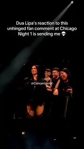Dua Lipa’s reaction to this unhinged fan comment at Chicago Night 1 is sending me 💀 @Dua Lipa  #dualipa #dualipatour #dualipaconcert #radicaloptimism #radicaloptimismtour 