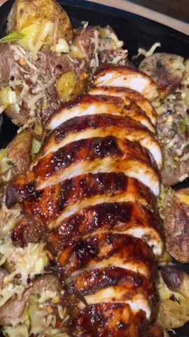 Smashed Parmesan crispy potatoes and Honey roasted Turkey breast with garlic butter broccoli 
