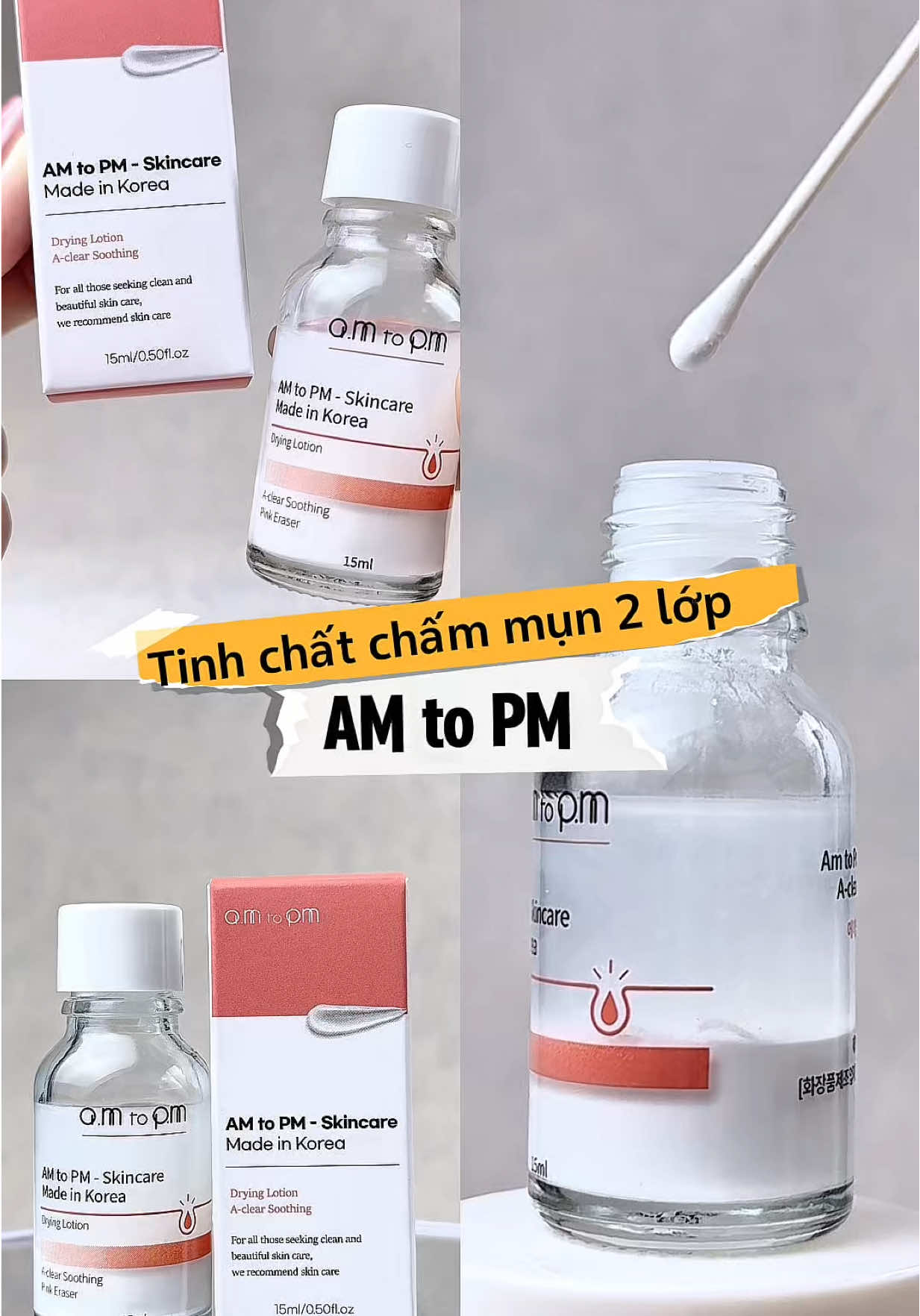 Am to Pm Tinh Chất Chấm Mụn 2 Lớp A-Clear Aid Soothing Eraser - Hỗ Trợ Làm Dịu & Giảm Sưng Mụn - Phù Hợp Với Mọi Loại Da #amtopm #amtopmvietnam #chammunamtopm #chammun2lop #tinhchatchammun 