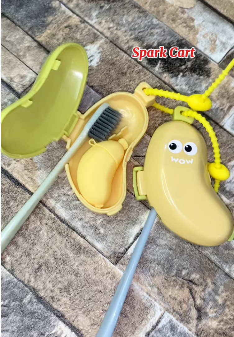 Banana Shaped Toothbrush Head Cover with Toothpaste Compartment #fyp #toothbrushcover #toothbrush #banana #cover 