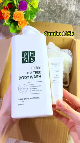 Sữa tắm Cokki tặng chai dầu dưỡng tóc kèm bông tắm #emchintaphoa #xuhuong #xh #suatam 