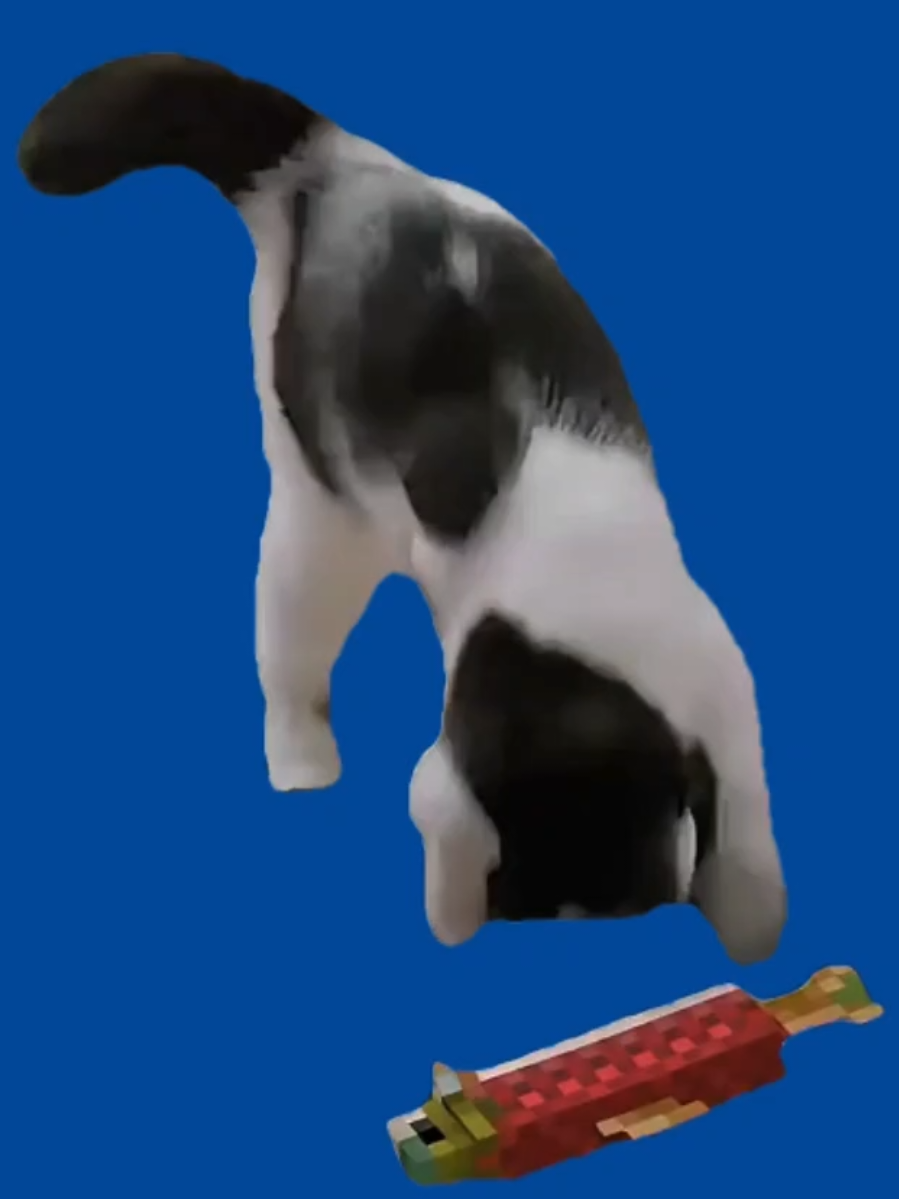 A Minecraft cat takes matters into its own paws — swatting at a fish like it’s training to be the next boss mob. The blocky chaos mixed with cat energy makes this green screen meme template perfect for gaming edits, parody fights, and hilarious reaction captions. Equal parts cute and savage, it’s the crossover every Minecraft fan needs. #MinecraftMeme #CatMeme #GreenScreenTemplate #MinecraftCat  #CapCutTemplate 