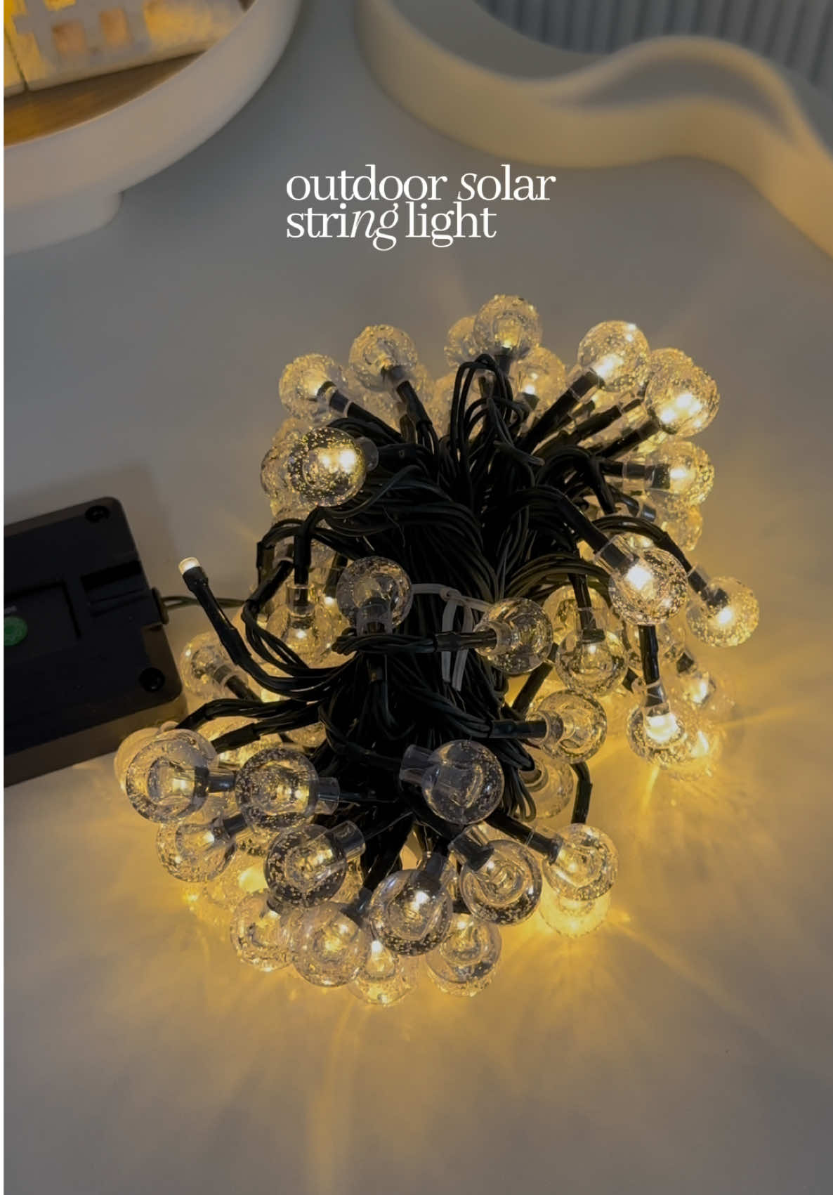 ganda talaga ng solar string light 💡 tipid pa sa kuryente ✨ #solarstringlights #christmasdecor #christmaslight #christmas 