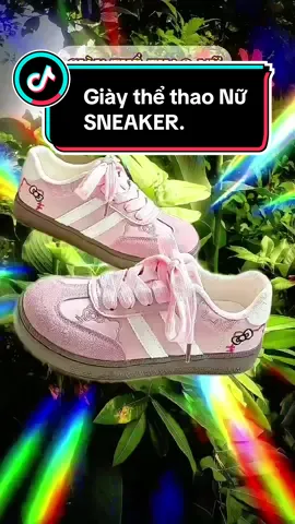 Giày thể thao Nữ Sneaker 2 vạch phối màu họa tiết mèo kitty thời trang Hàn Quốc mới 2025#phaptruong79 #creatorsearchinsights #thoitrang #xuhuongtiktok #CapCutAI 