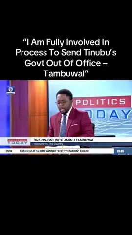 “Former Sokoto State Governor, Aminu Tambuwal, says he is fully involved in the process aimed at removing President Bola Tinubu’s government from office, stressing that consultations and strategies are ongoing among opposition figures.”#Tambuwal #Tinubu #NigeriaPolitics #2027Elections #OppositionVoices