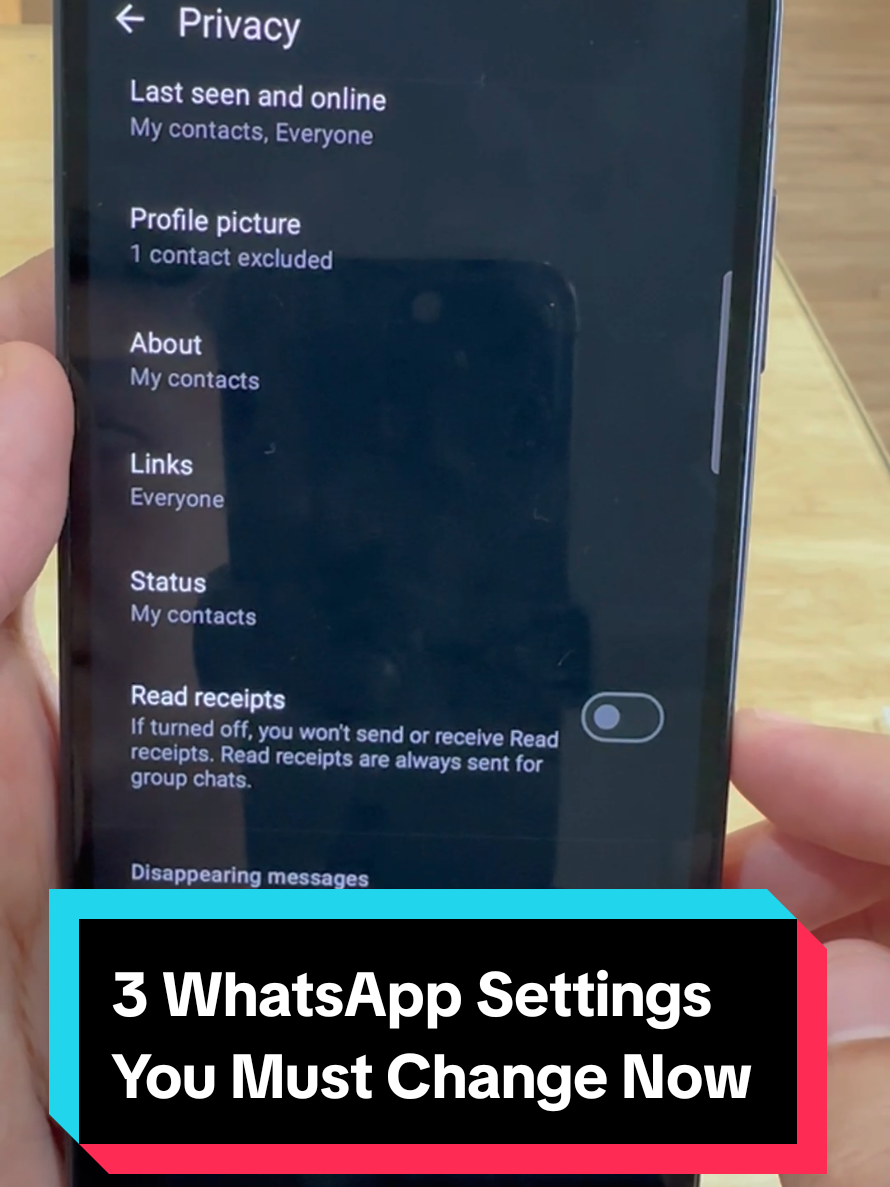 3 WhatsApp Settings You Must Change Now! 🔒 #whatsapptips  #settings  #samsung  #privacy #android