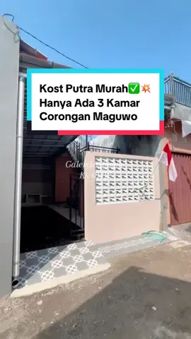 🌠🎇KOST PUTRA🎇🌠 KODE KOST : KS-01412 📍LOKASI : Sekitaran Corongan Maguwoharjo ✨ FASILITAS KOST : Free Listrik Sewajar – Nya Belum Ada Wifi Kamar Isian : Lemari, Meja, Kursi, Kasur, Bantal Guling Kamar Mandi Dalam : WC Duduk & Shower Ada Dapur Bersama Ada Parkiran Mobil  Ada Tempat Menjemur  ⛔ Peraturan Kost : Bebas Akses 24 Jam  Tidak Boleh Membawa Hewan Peliharaan Lawan Jenis Tidak Diperkenankan Masuk Dalam Kamar Bukan Kost Lv (Las Vegas) Menjaga Kondusifitas & Ketenangan, Jika Menyalakan Musik Harap Tidak Mengganggu Penghuni Kos Lain. 💲Biaya Sewa :  Harga Kosongan : 800k / Bulan Harga Isian : 950k / Bulan Kalau Sekamar Berdua Nambah : 100k ☘️ Jumlah Kamar Kost Ada :  3 Kamar 📢 Lokasi Dekat Dengan Kampus : (Naik Kendaraan) 6 Menit Ke UPN VETERAN, UMBY 3, UII EKONOMI, STIE YKPN, BANDARA ADISUTJIPTO 7 Menit Ke UP 45, STTNAS / ITNY, UPN BABARSARI, TRANSMART 8 Menit Ke AMIKOM, UAJY BABARSARI 9 Menit Ke INSTIPER, STIPARY, UKRIM, RS Hermina, UIN SUNAN KALIJAGA, AMPLAZ, PAKUWON MALL 11 Menit Ke STIKES PANTI RAPIH 2 10 Menit Ke USD PAINGAN, STADION MAGUWOHARJO, LIPPO PLAZA, UMBY 2, AMPTA 12 Menit Ke CANDI GEBANG, AKPRIND, APMD, AA YKPN 13 Menit Ke UNY, USD MRICAN, GALERIA MALL, UKDW 14 Menit Ke UNRIYO 2, UAJY MRICAN, STIKES BETHESDA 15 Menit Ke UGM 📱Info Lebih Lanjut Hubungi : - CP : 0895-0375-9394 (Admin Devin) Atau Klik Link Di Bio 