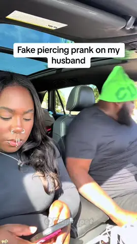 Fake Piercing prank on husband #fyp #foryoupage #fypシ #funny #foryou #funnyvideos #funnyprank 